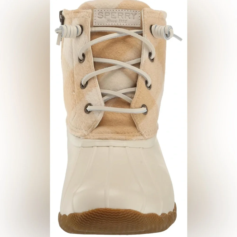 Sperry Saltwater Buffalo Check Duck Boots Women’s Size 10 - Picture 2 of 7